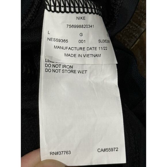 Nike Women's Mesh Black V-Back One Piece Swimsuit NESS9365 - L - Picture 9 of 11